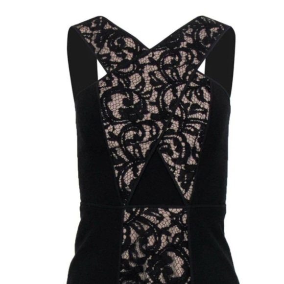 BCBG Max Azria NWT Black Sleeveless “Claudine" Sheath Dress w/ Lace Paneling - Picture 5 of 10